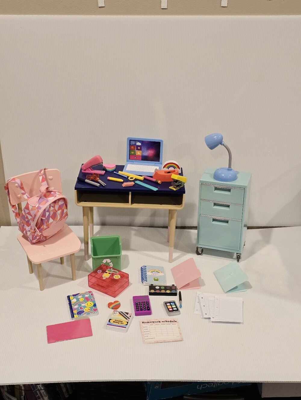 Our Generation Brilliant Bureau School Classroom Desk and Accessories Set Set